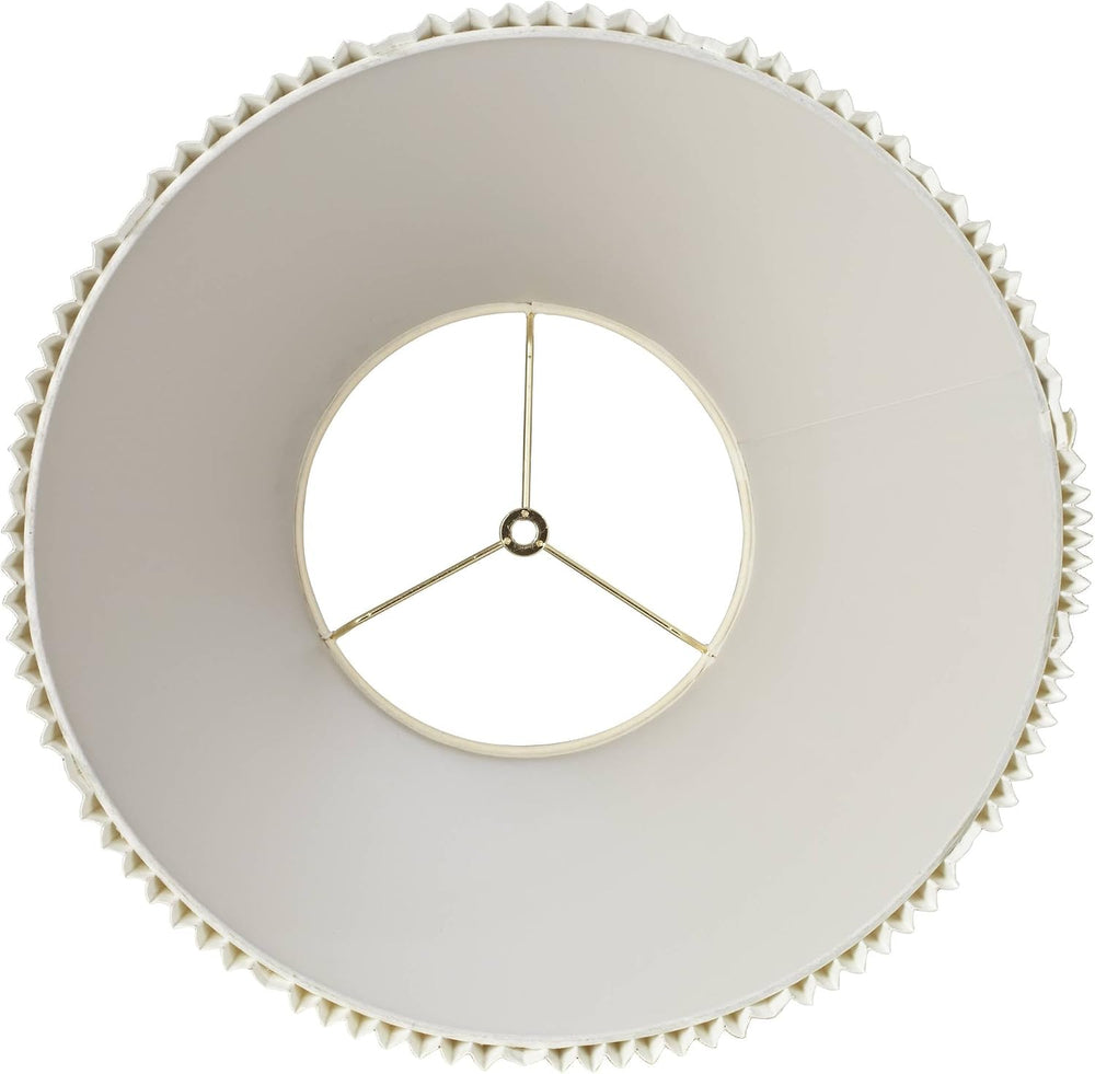 Large Eggshell White Pleated Lamp Shades 9x17x12.25 (Spider) Set of 2