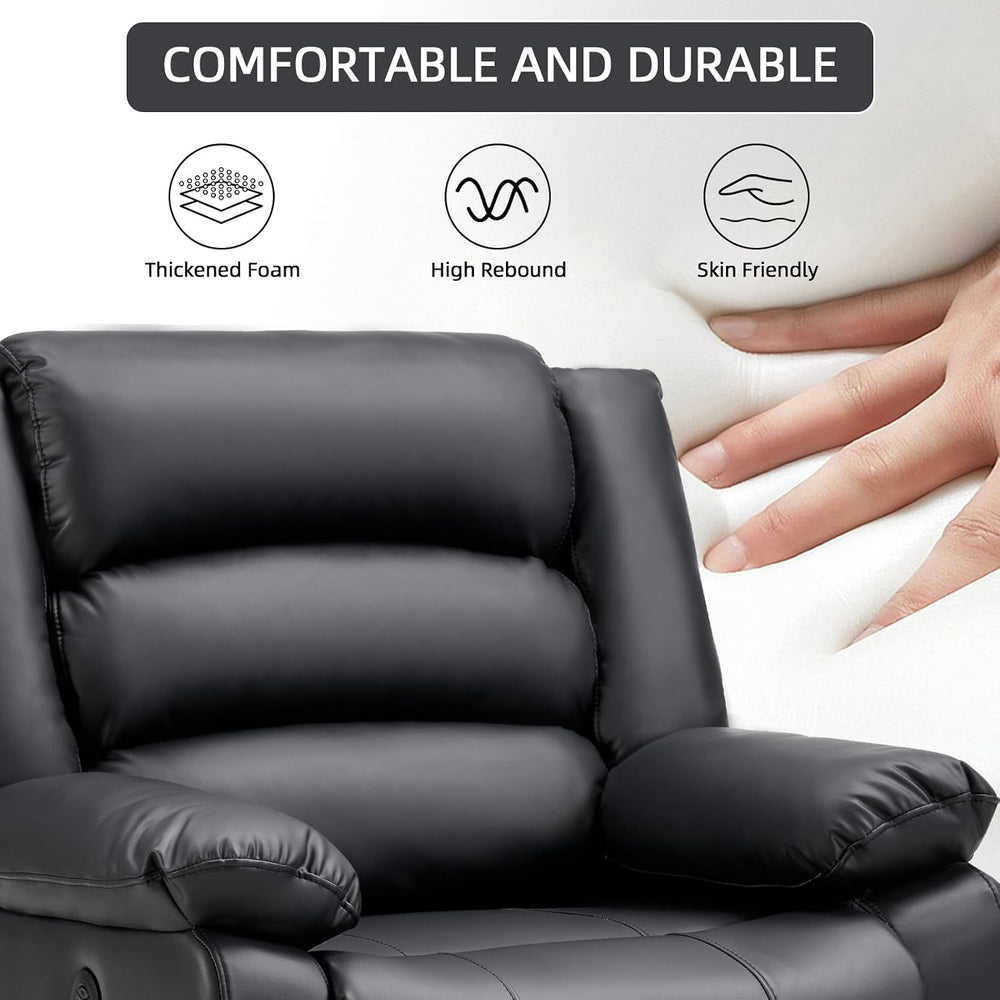 EBELLO Faux Leather Classic Power Recliner Chair, Oversized Electric Overstuf...