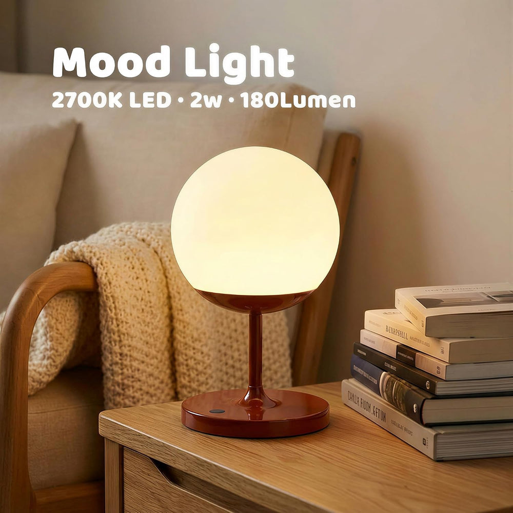 WEILAILUX Shower Lamp Waterproof, Cordless Globe Table Lamp Gold Short