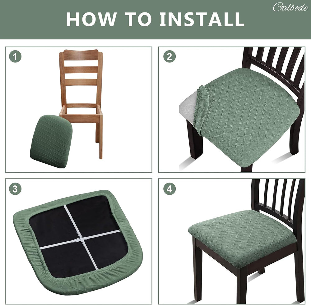 CALBODE 5Pcs Waterproof Seat Cover Set for Dining Chair & Bench,Sage Green