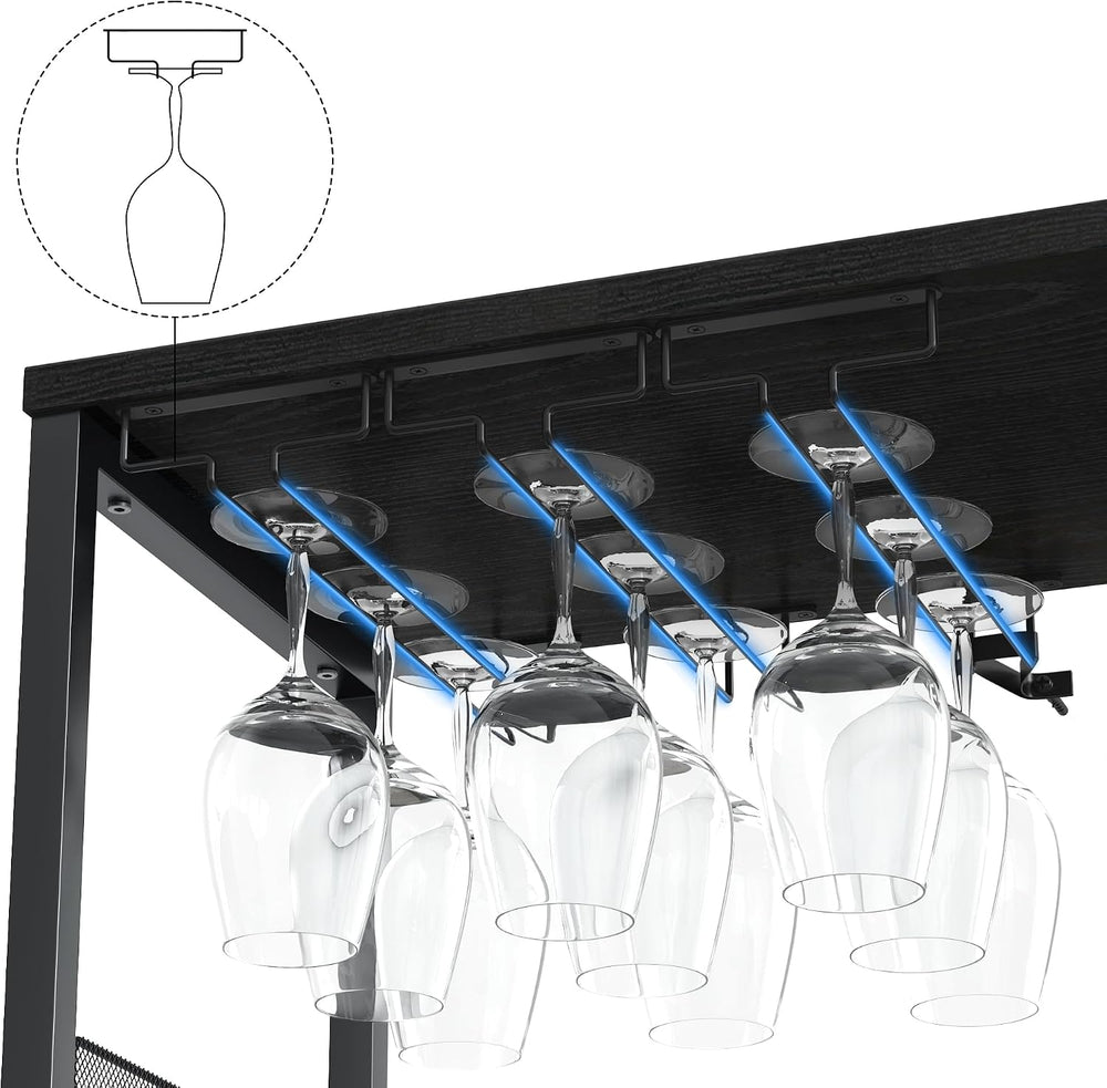 IDEALHOUSE Wine Bar Cabinet with Detachable Wine Rack and Storage Space