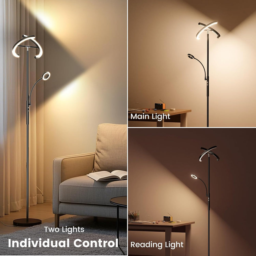 SIBRILLE LED Floor Lamp for Living Room - Modern Standing Lamp with Reading L...