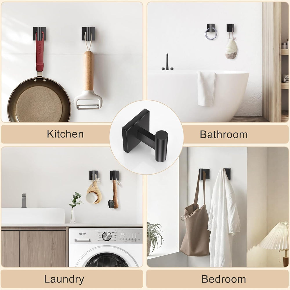 Lairuier Matte Black Bathroom Accessories, Towel Bar Set Wall Mounted