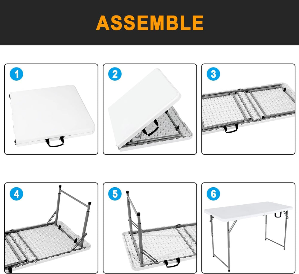 48" W x 24" D x 29.5" H - 4FT Adjustable Height Heavy Duty Pla...