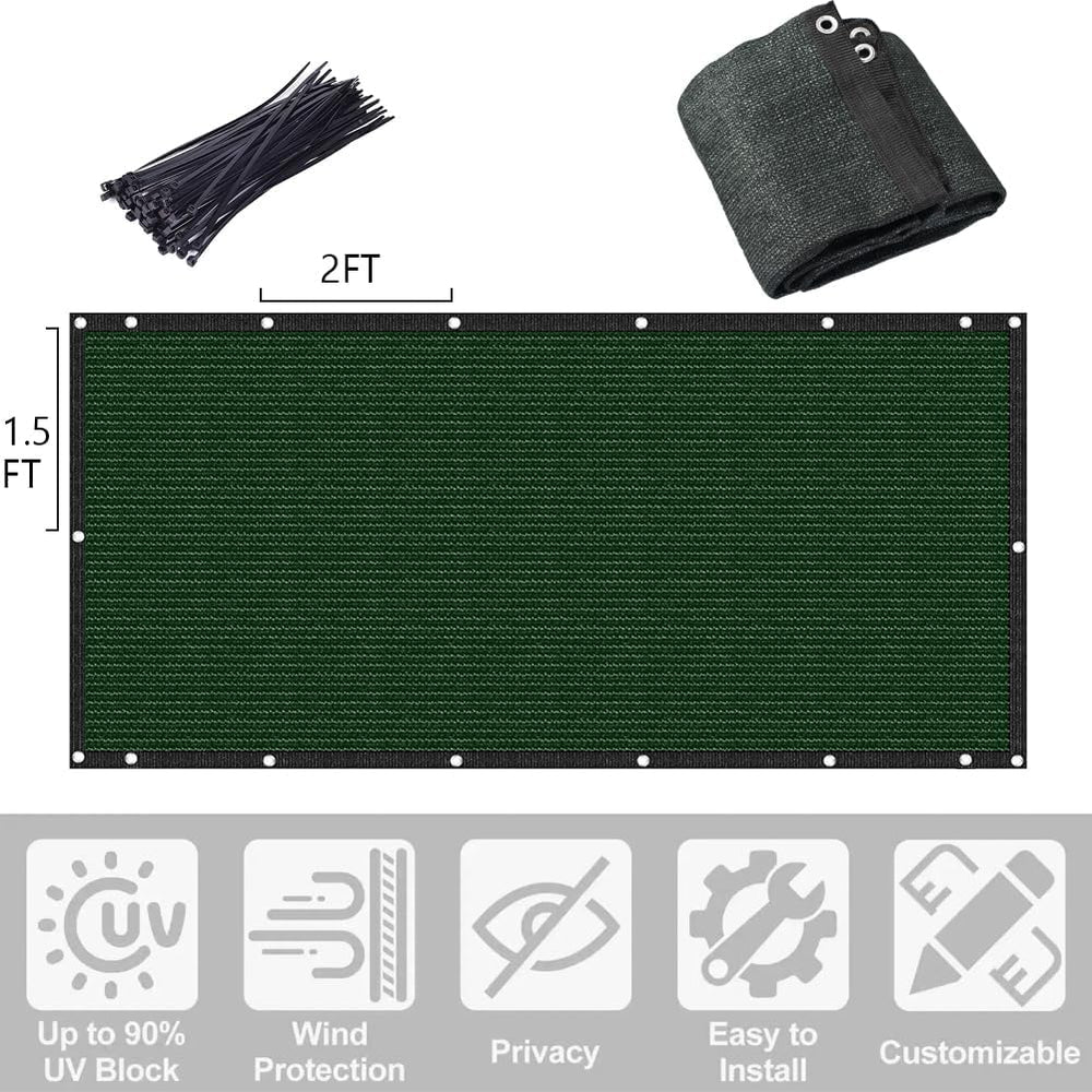 GL Garden Privacy Net Protective Screen, 6' x 24' Decorative Fences H...