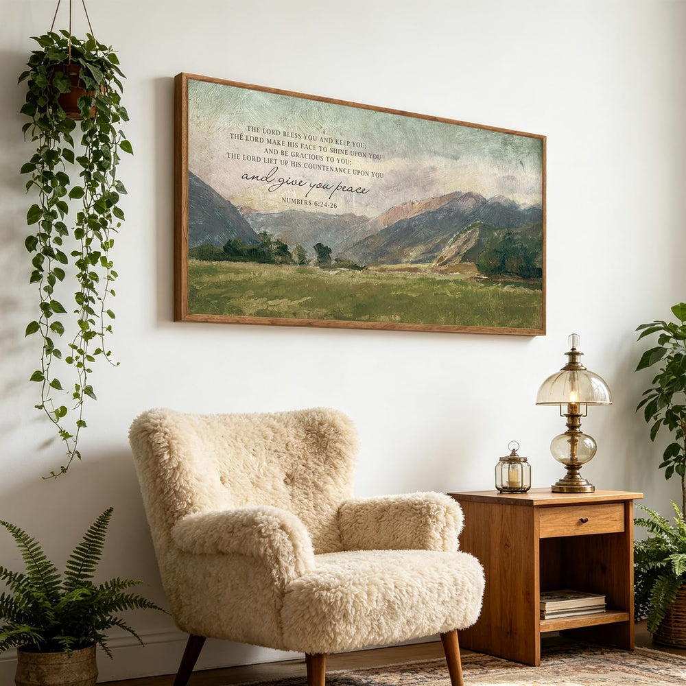 Aurlan Numbers 6:24-26 May the Lord Bless You Framed Wall Art 40x20 Inch