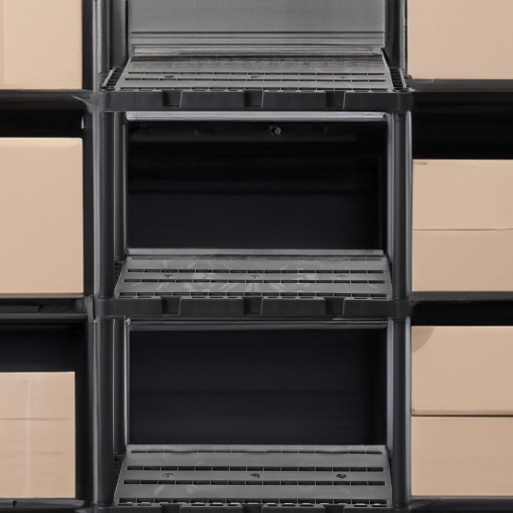 Gracious Living Knect-A-Shelf 4 Shelf Light Duty Storage Rack, Black