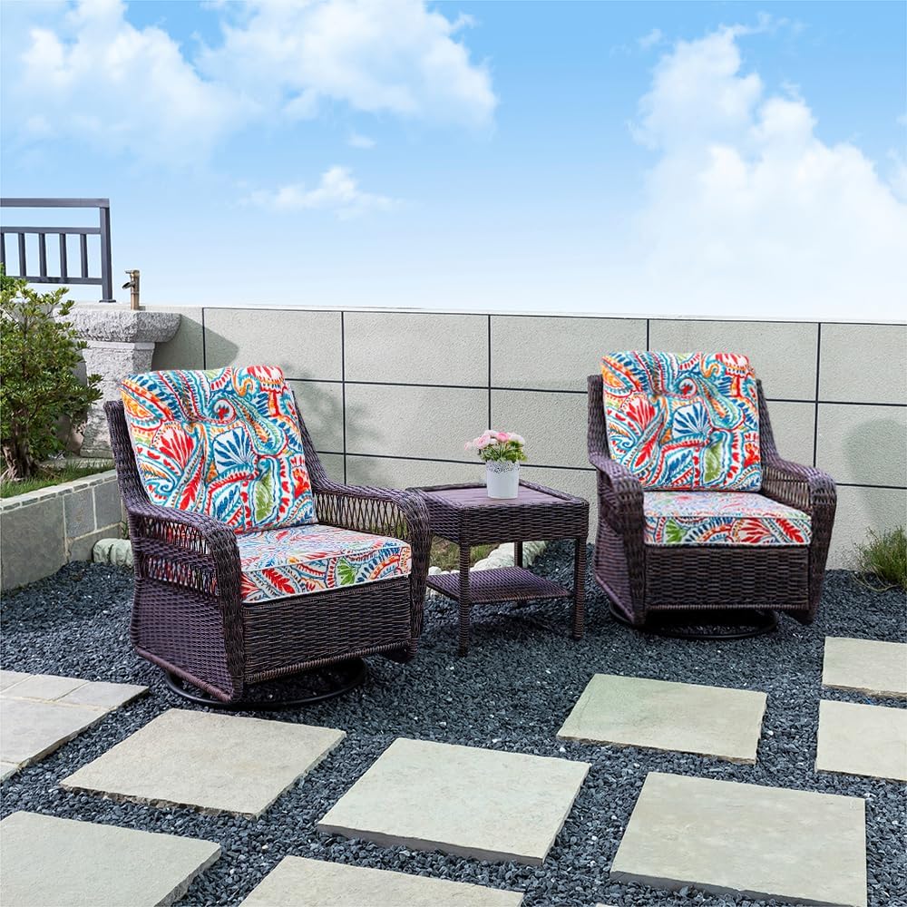 JMGBird Outdoor Chair Cushions Set - 22"x22" Deep Seat & Back C...