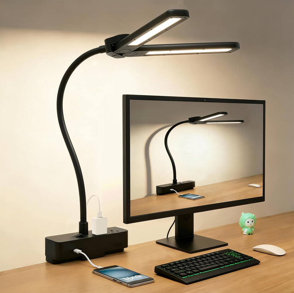 Drevet Led Desk Lamp for Office Home, Eye Caring Architect lamp with Clamp, 2...