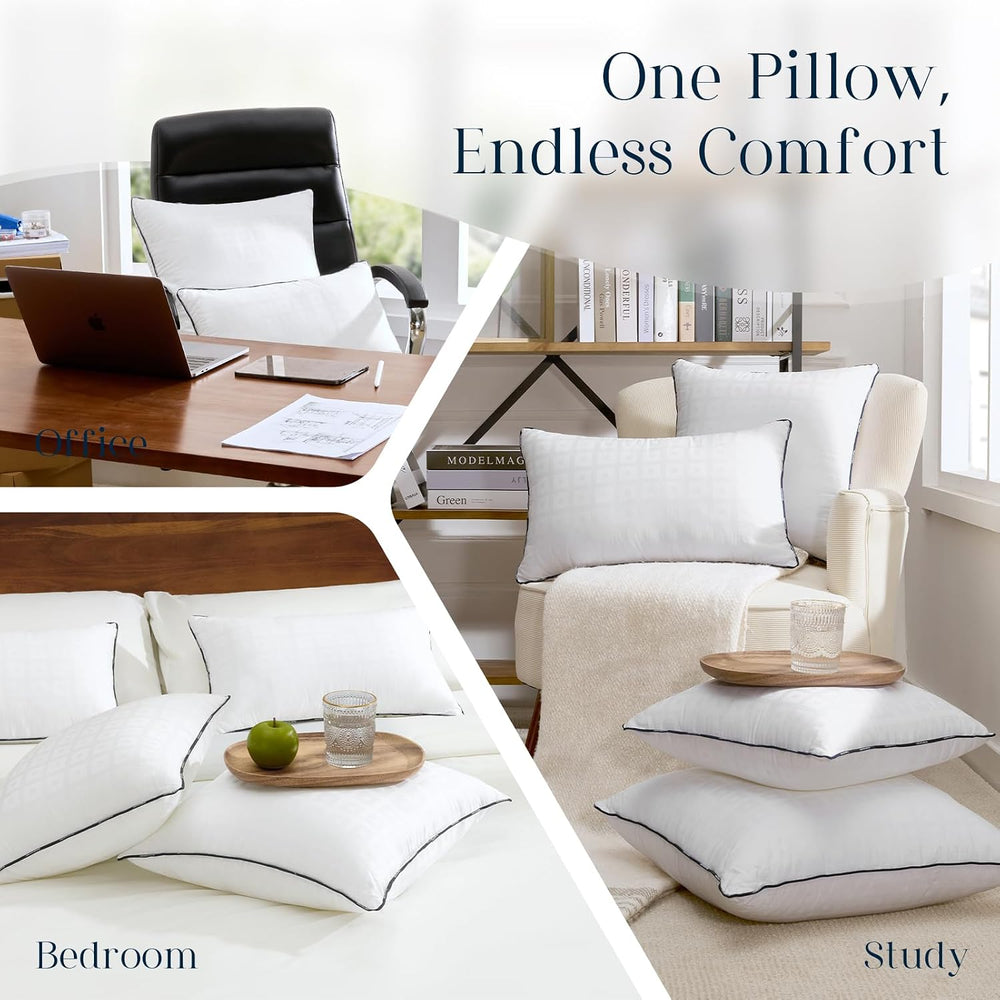 Phantoscope Throw Pillow Inserts with 100% Cotton Cover, 20x20 Inch, 2 Pack