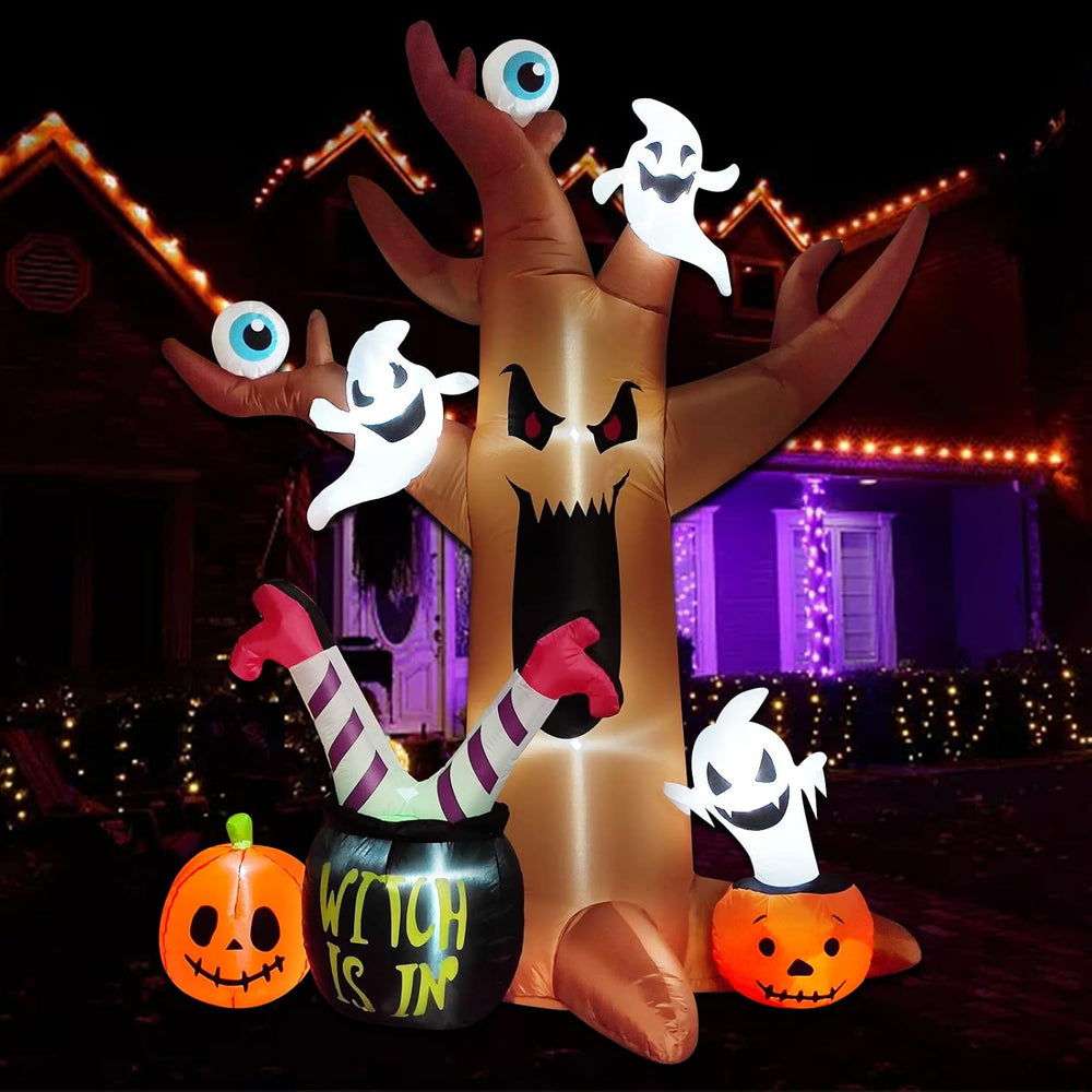 8 Ft Halloween Inflatables Outdoor Decorations - Outdoor Spooky Halloween Tre...