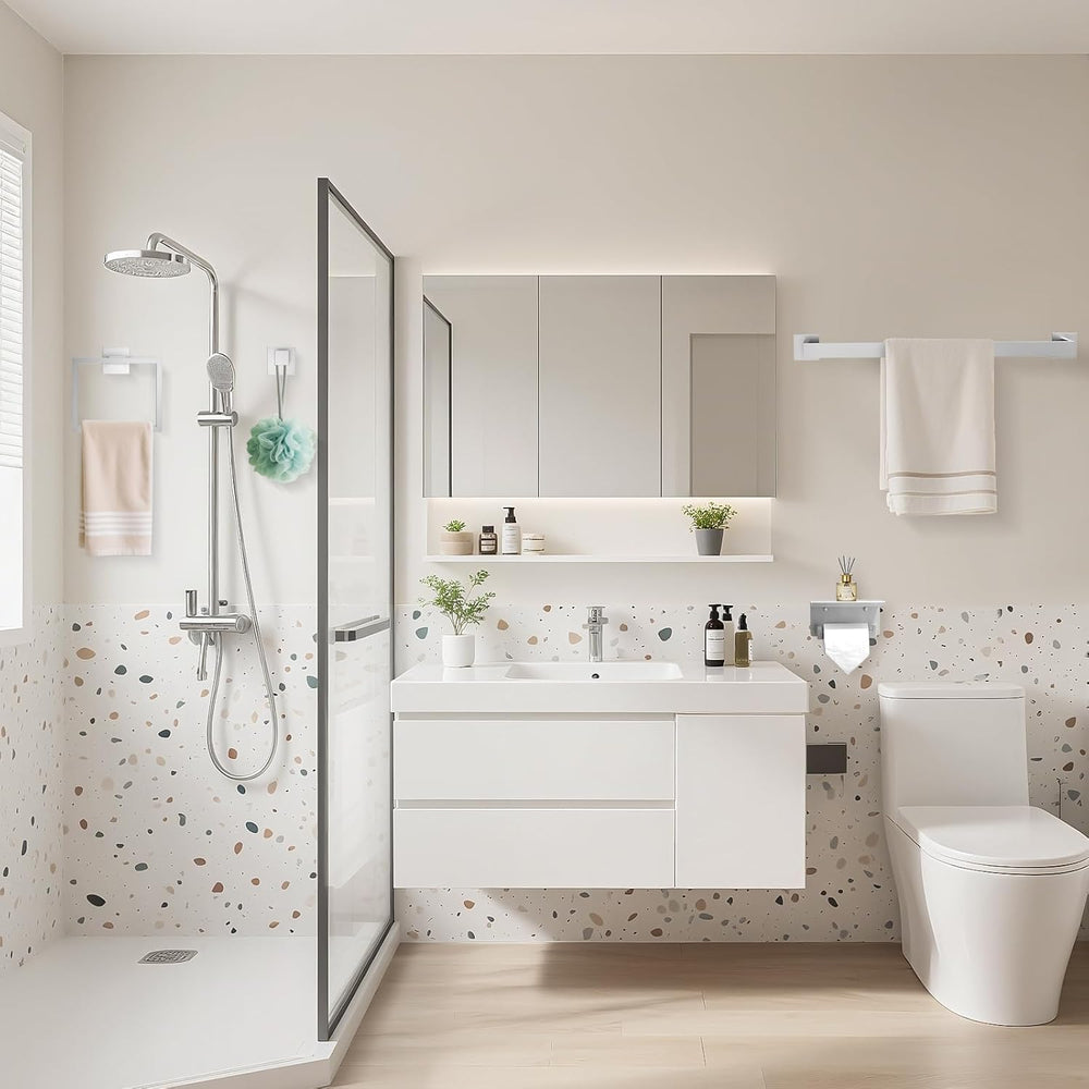 TURS Bathroom Hardware Set Brushed Nickel 4-Piece Towel Bar Set Include 24 In...