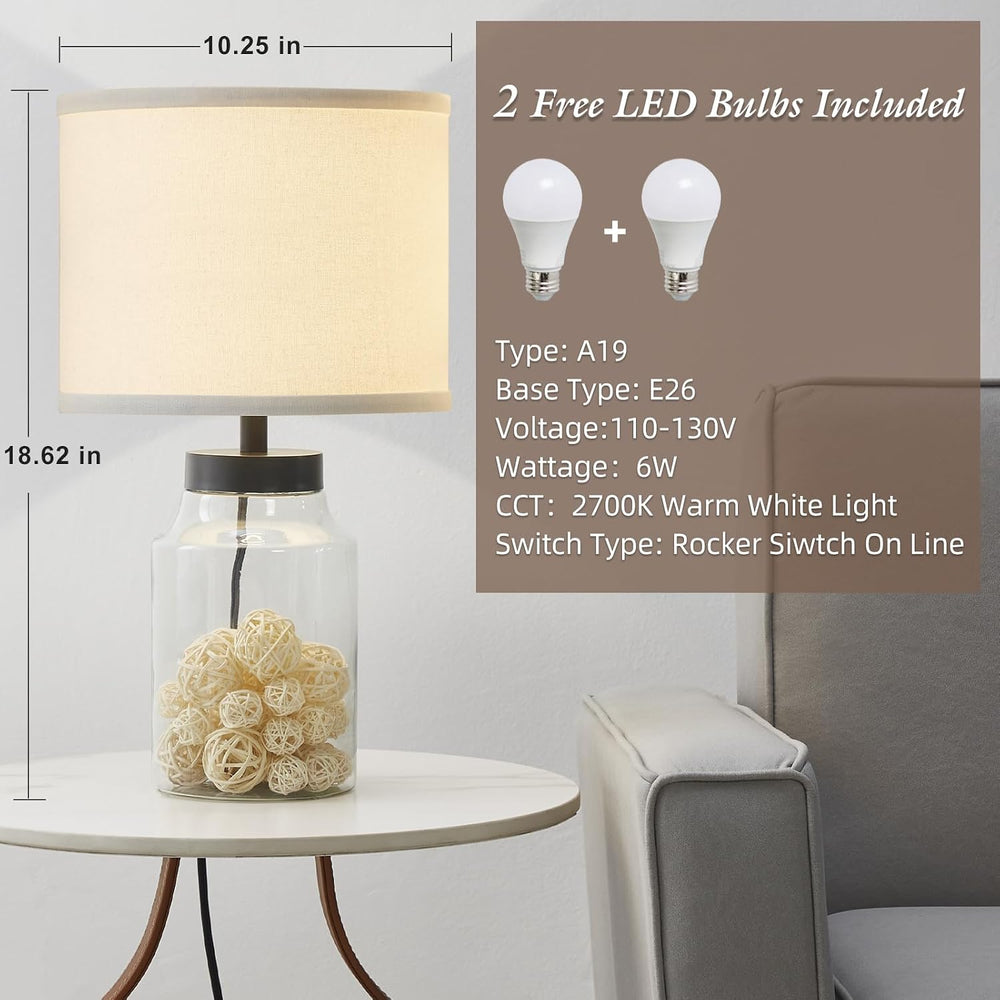 GyroVu Fillable Table Lamp,Bedside Lamp with Clear Glass
