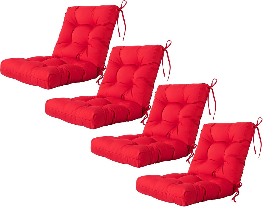 ARTPLAN 40x20 Outdoor Tufted Patio Chair Seat Back Cushion 4 Pack