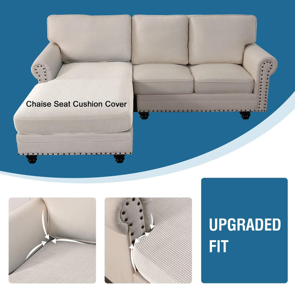 H.VERSAILTEX Sectional Couch Covers 1 Piece Chaise Slipcover L Shape Separate...