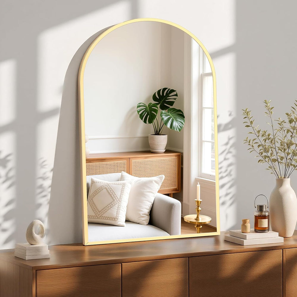 Sweetcrispy 26"x38" Arched Bathroom Mirror, Bathroom Mirrors for Ov...