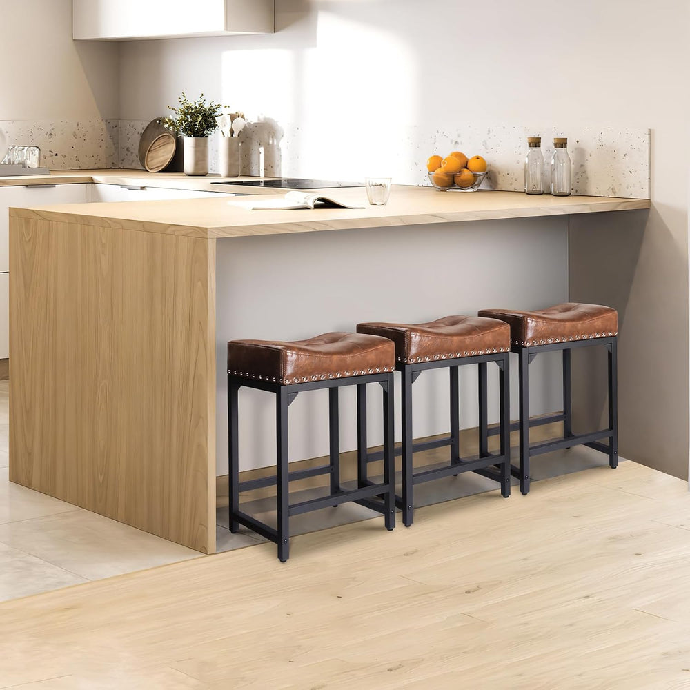 Bar Stools Set of 2, Counter Height Bar Stools for Kitchen Counter, 24 Inch S...