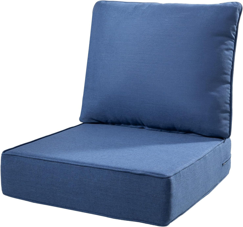 6" Thick Outdoor Cushions 22x24x6, 1-Set Deep Seat Patio Cushions with R...