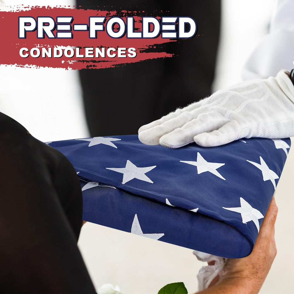 Mindsoft 1 Pcs 5 x 9.5 ft Folded Memorial American Flag