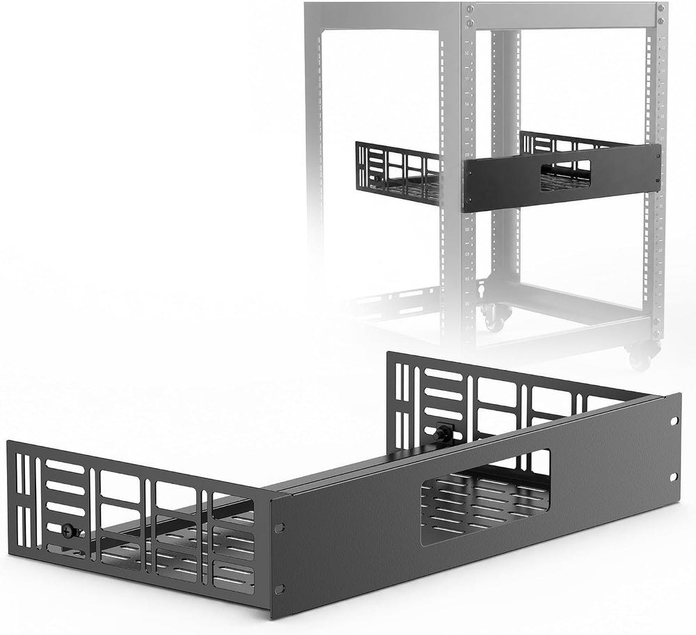 ynVISION.DESIGN 2U Rack Shelf for WiiM Amp, Amp Pro, Vibelink Amp, 3 Pack
