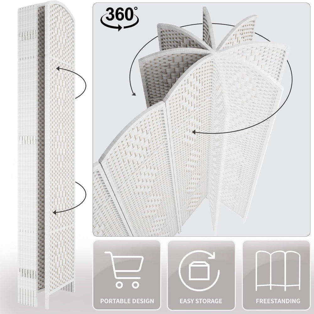 RHF Room Divider Panel,Partition Room Dividers,4Panel Privacy Screen,White