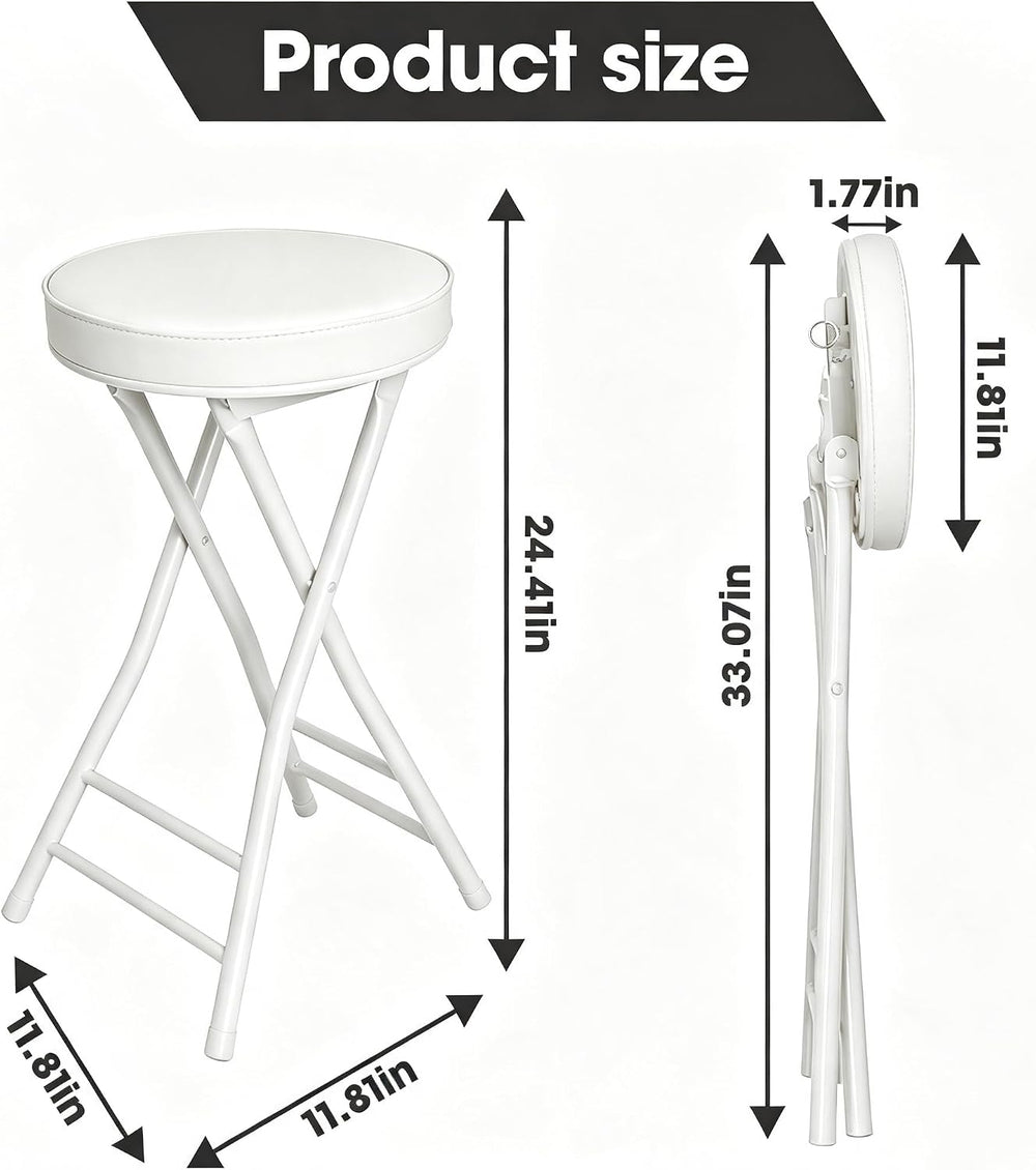 Gluck Plants Folding Stool,24 Inch Foldable Portable Collapsible Height Bar S...