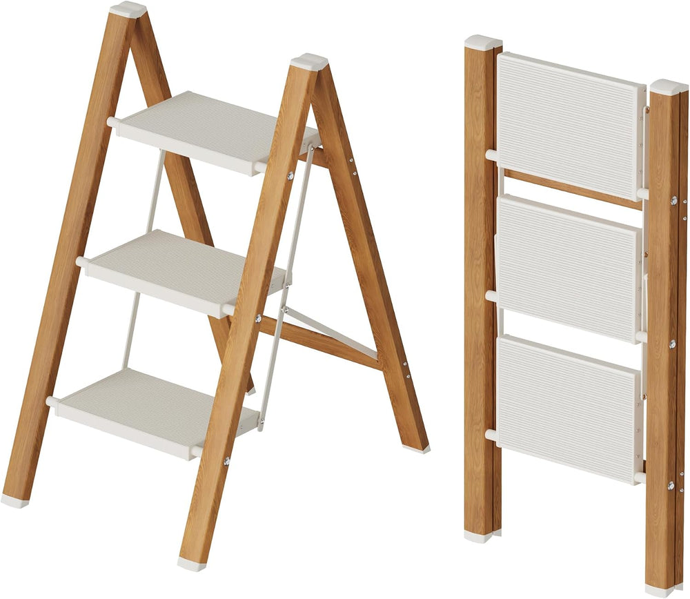 Mayi Plus 3 Step Stool Foldable, Aluminum, Lightweight Step Ladder