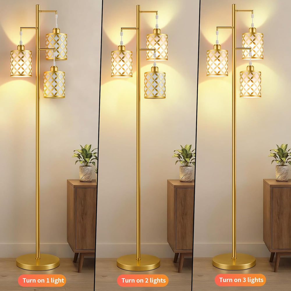 72" Dimmable Floor Lamp with Remote & Timer, Modern Industrial Stand...