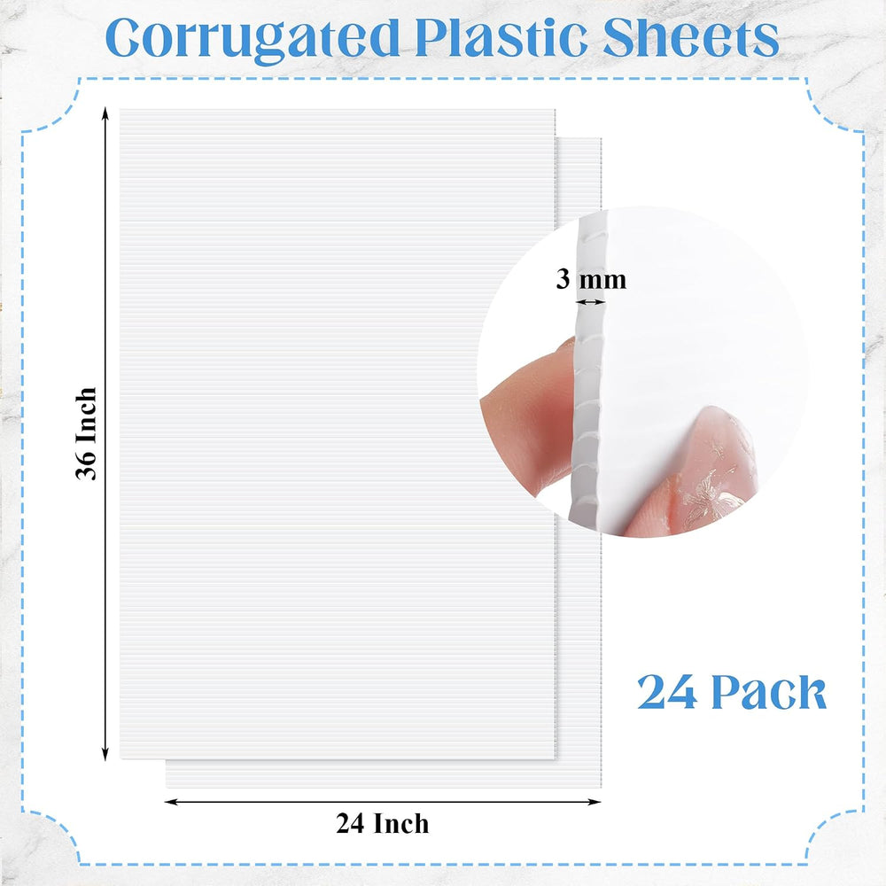 Aneco 6 Pack Corrugated Plastic Sheets 24 x 36 Inch Waterproof Blank Yard Sig...