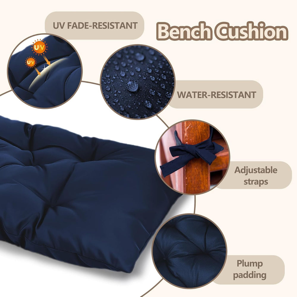 Yddsky 59 inch Waterproof Indoor/Outdoor Garden Bench Seat Cushions,Thicken P...