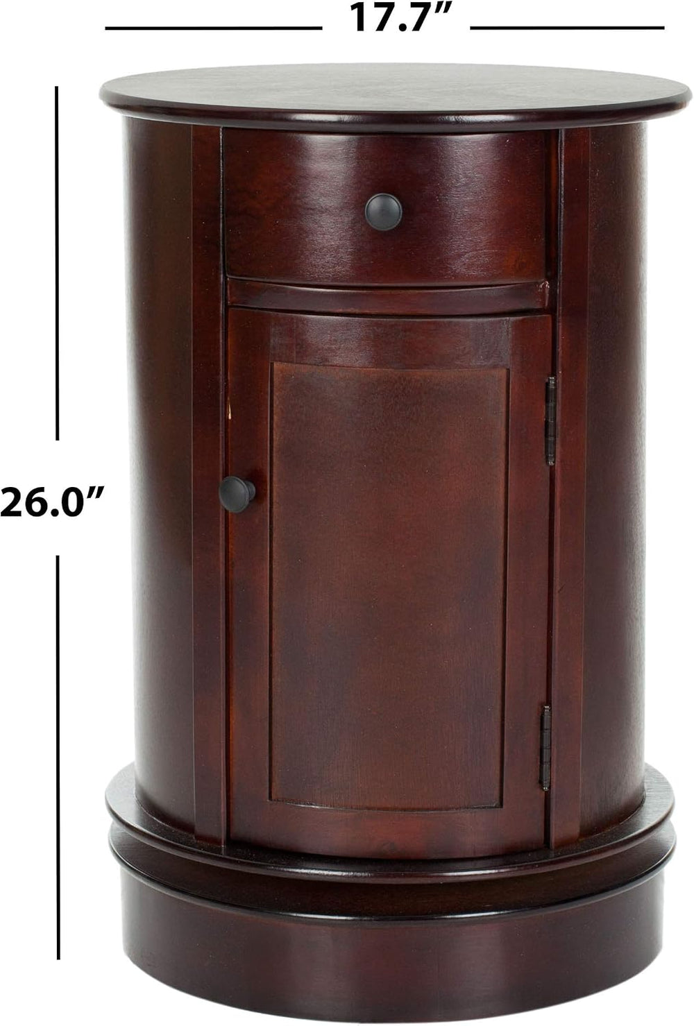SAFAVIEH Tabitha Swivel Storage Accent Table, 26" Dark Cherry AMH5712D
