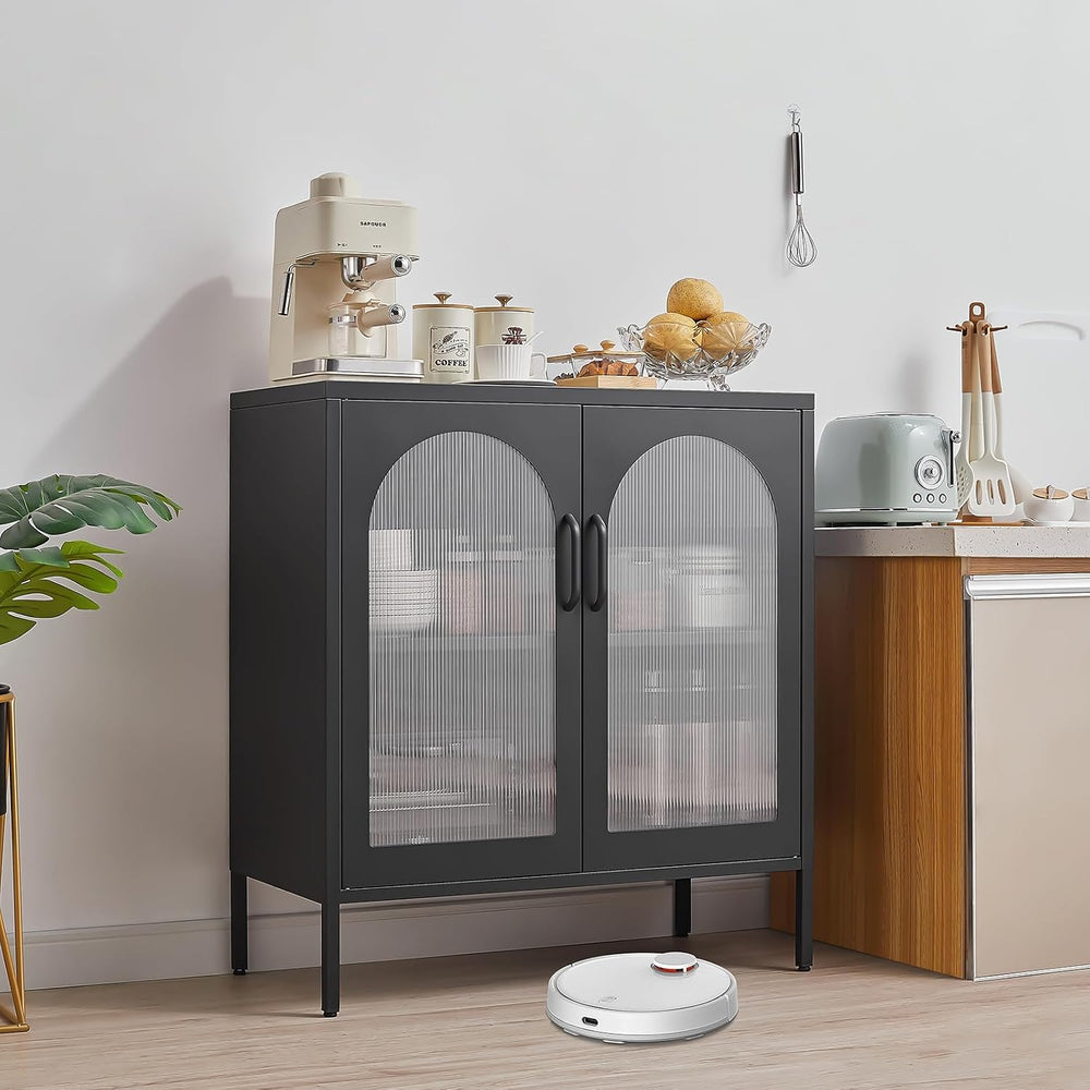 Buffet Cabinet, Modern Industrial Style Sideboard Buffet Cabinet, with Adjust...