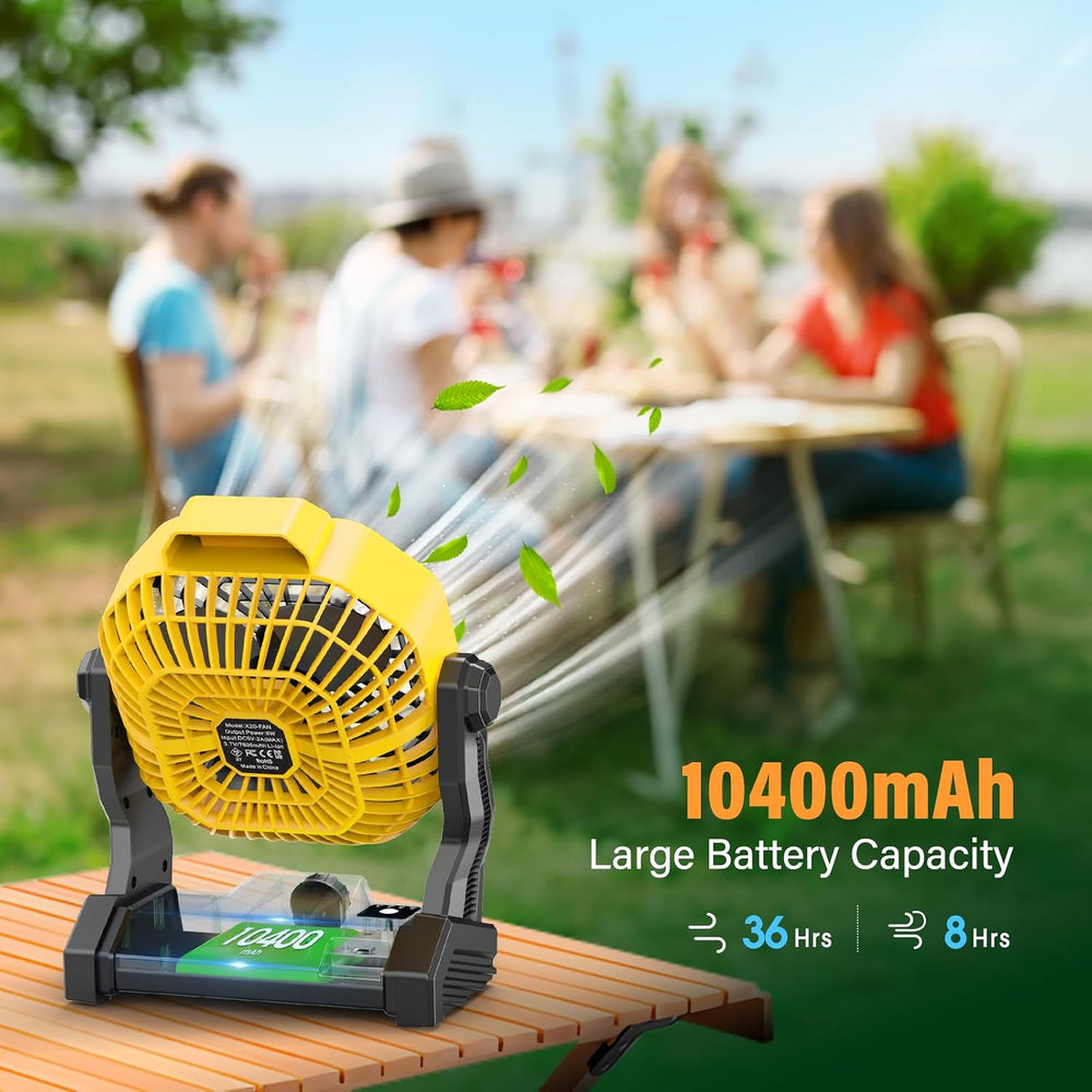 JINLICTE Solar Fan with LED Lantern, Camping Fan with 7W Solar Panel, Recharg...