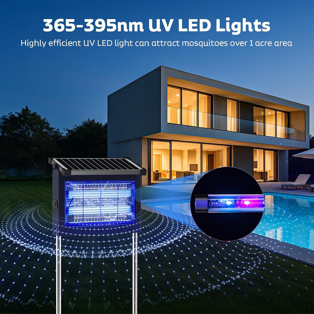 OnBeam Solar Bug Zapper Outdoor, 4500V Mosquito Zapper Fly Trap for Patio