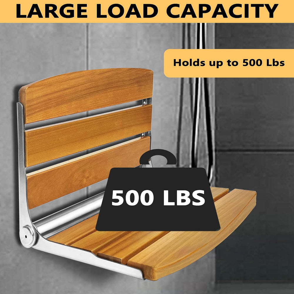 Folding Shower Seat Wall Mounted, 17.5''x13''x11'' Fo...