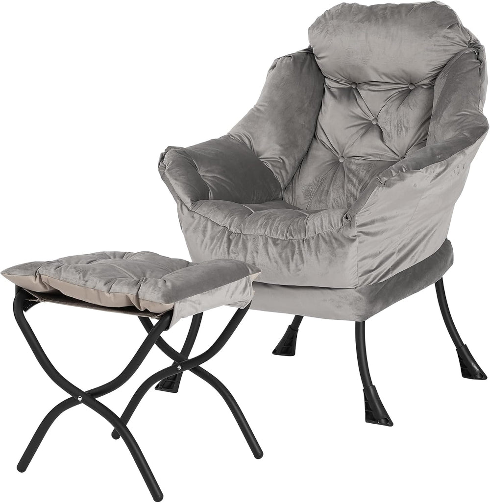 Kokel Lazy Chair with Folding Ottoman,Living Room Chairs, Accent Contemporary...