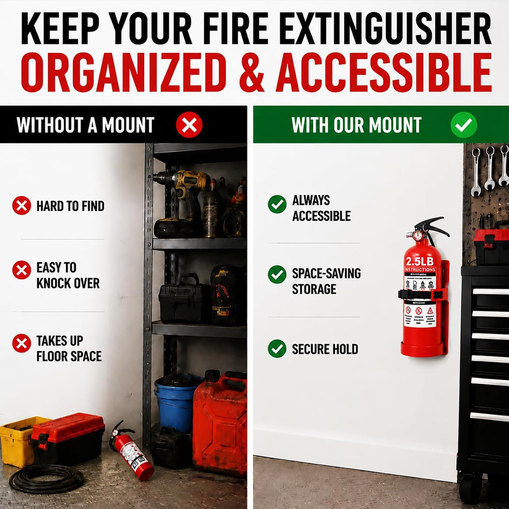 2.5LB Fire Extinguisher Wall Mount Bracket - Heavy Duty Quick Release Holder ...