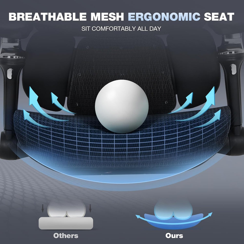 MALOL Ergonomic Office Chair, 400lbs High Back Mesh Desk Chair with 6D Armres...