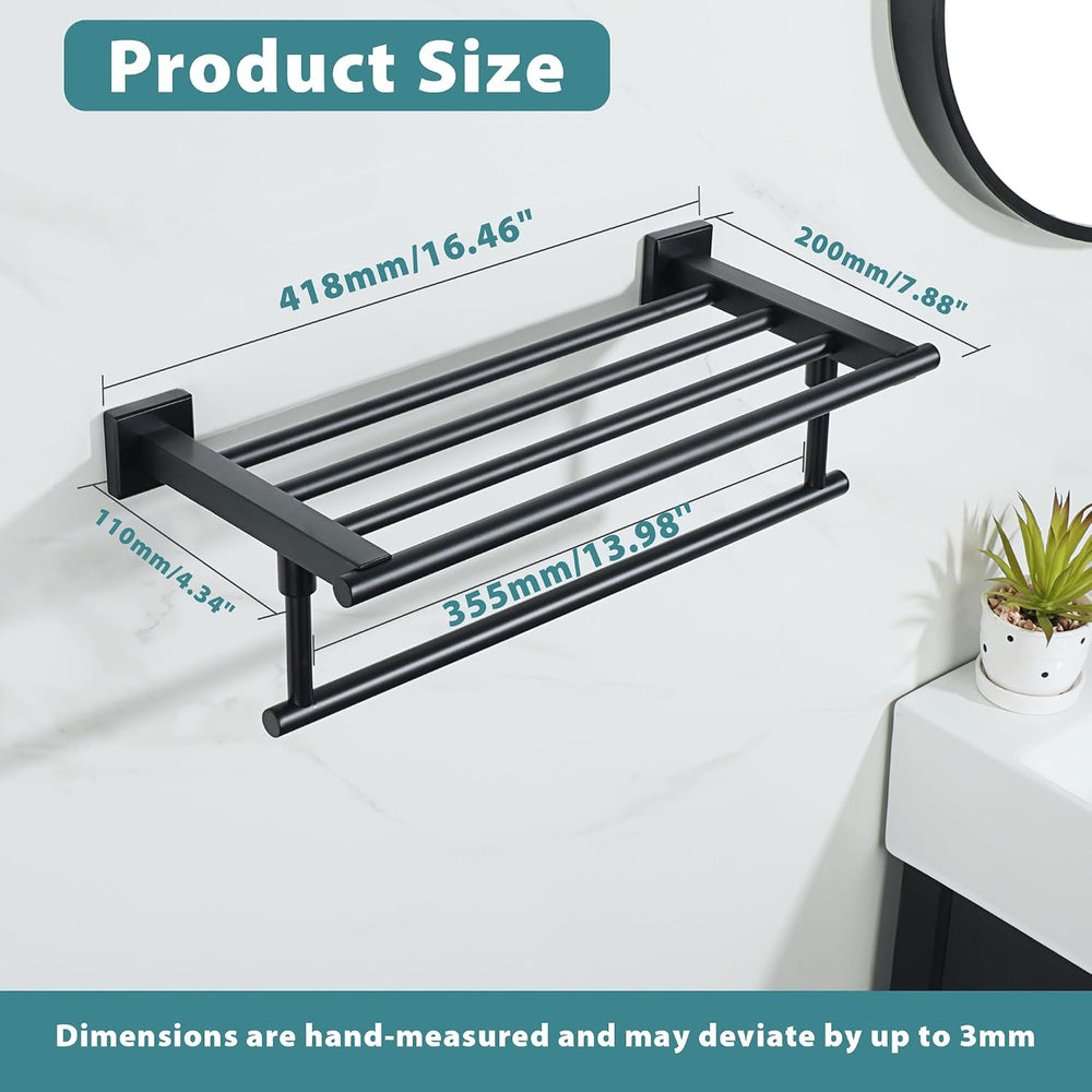 Alise Towel Racks for Bathroom Wall Mount 16 Inch,Matte Black