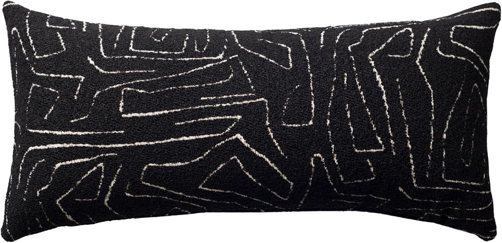 Throw Pillow Covers, Pack of 1, Amorf, Black, 14"x28"