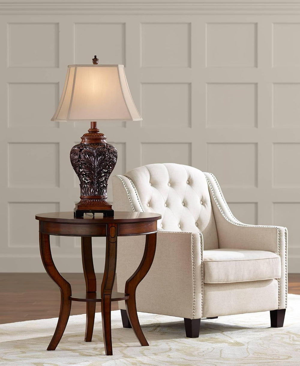 Regency Hill Leafwork 32 1/2" Table Lamp Large Bronze Brown Vase Cottage