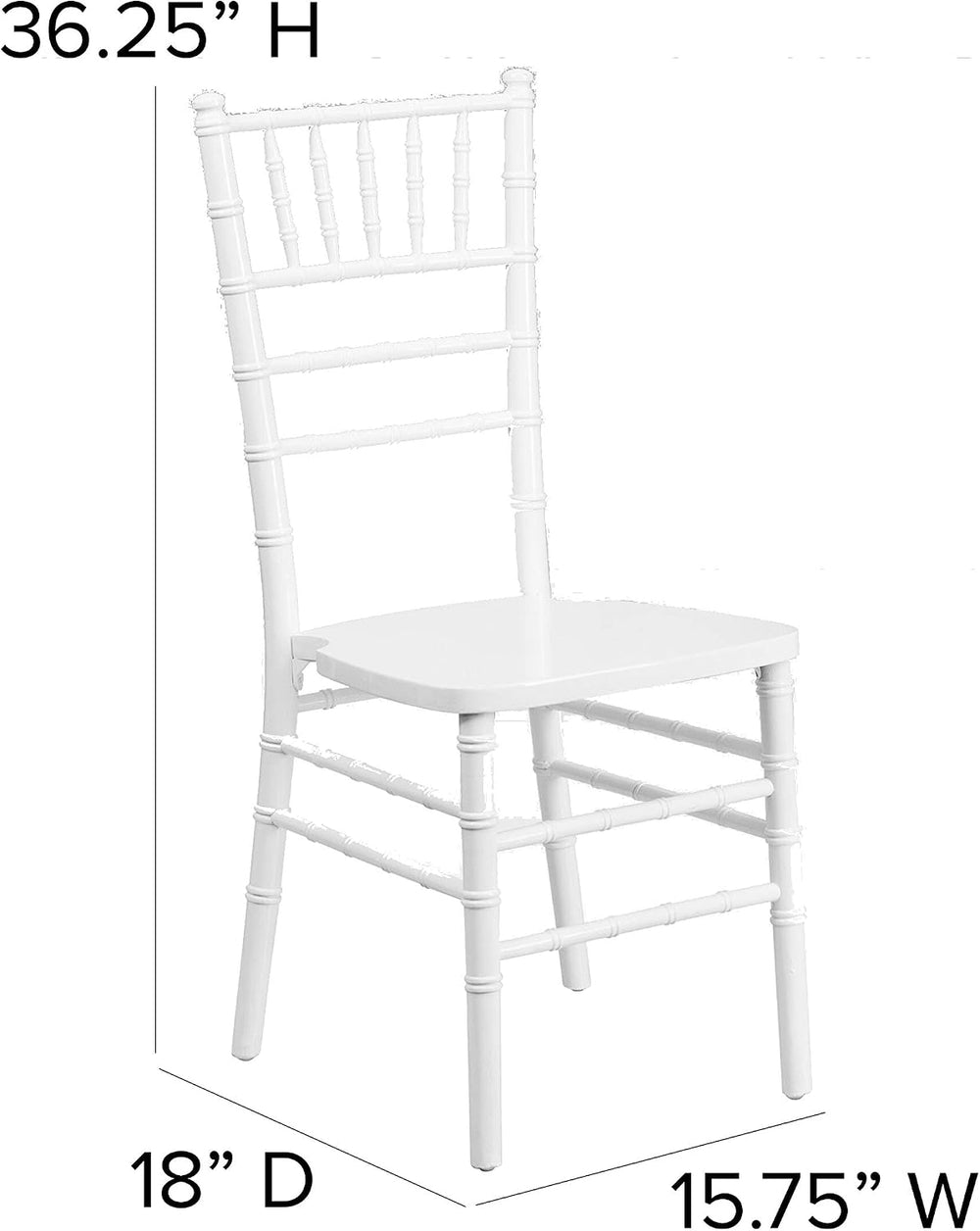 Flash Furniture Hercules Wood Chiavari Chair, White