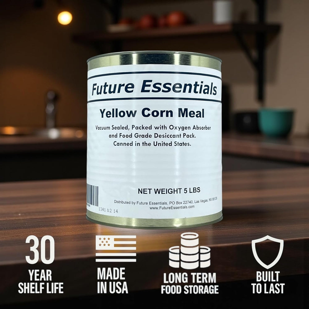Future Essentials Yellow Corn Meal – #10 Size Can, 30-Year Shelf Life
