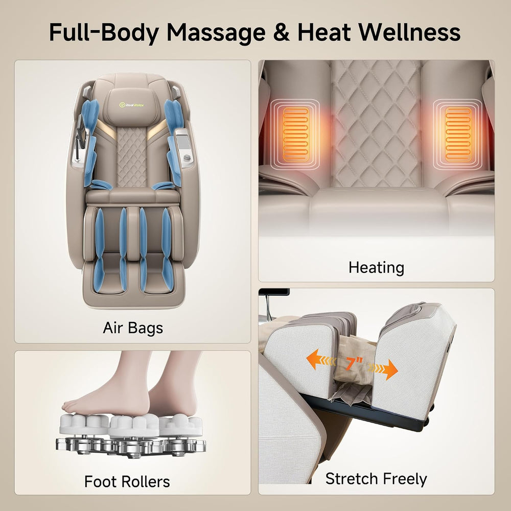 Real Relax 4D Massage Chair Full Body Zero Gravity SL Track Recliner