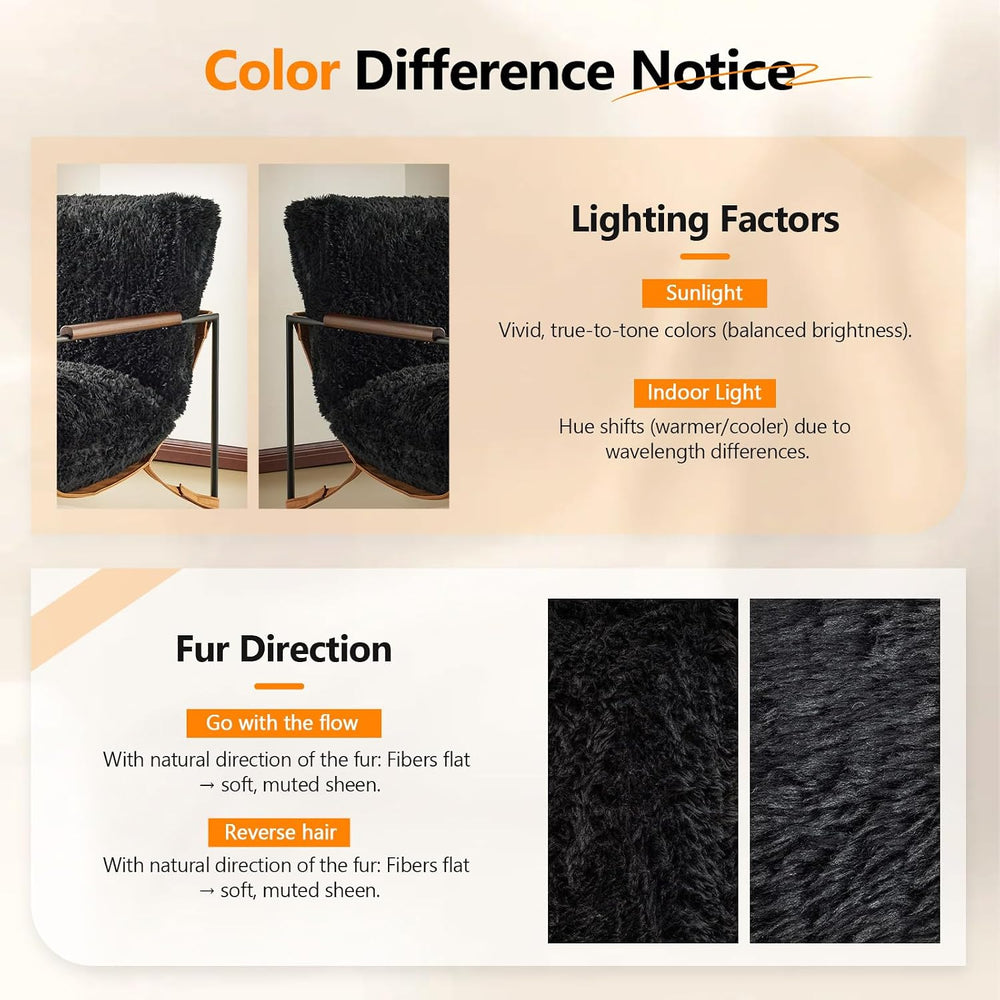 VINGLI 28" Wide Plush Upholstery Sling Modern Accent Chair with Metal Fr...