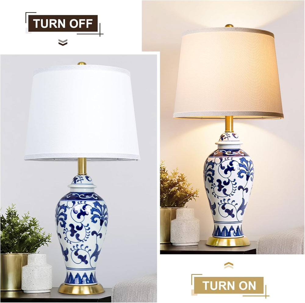 Lamp Shades Set of 2, Drum Lampshades 11"T x 13"B x 10"H