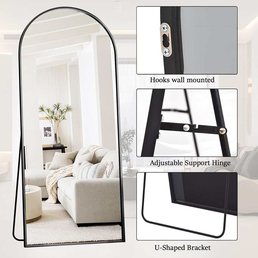 Rowjut Arched Full Length Mirror, 71"x30" Freestanding Floor Mirror...