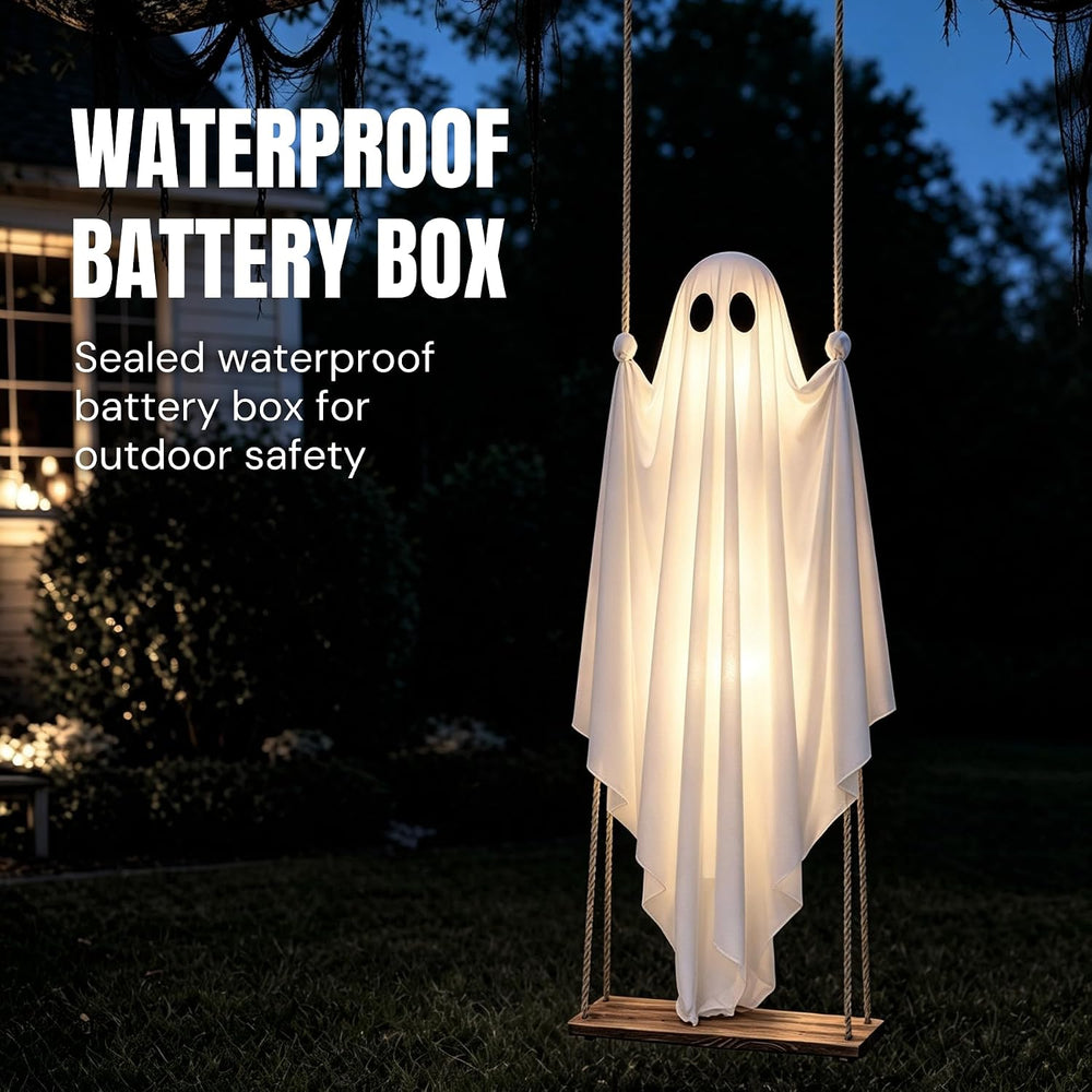 Halloween Decorations Outdoor - 5FT Large Hanging Swing Ghost Halloween Decor...