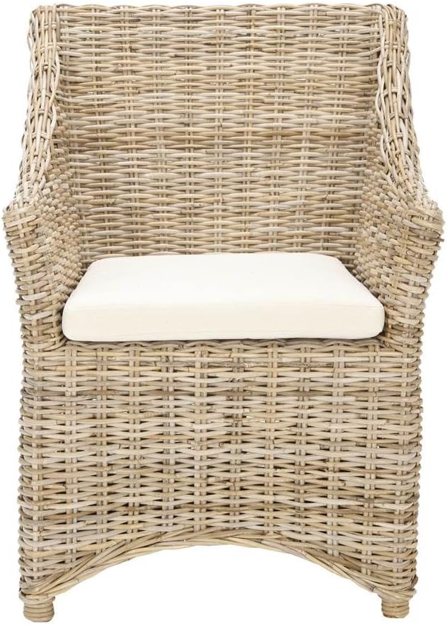 Safavieh Home Collection Ventura Brown and White Washed Arm Chair
