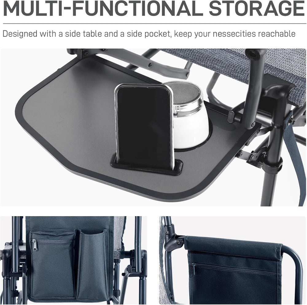 EVER ADVANCED Portable 30.7" Seat Height Tall Camping Directors Chair